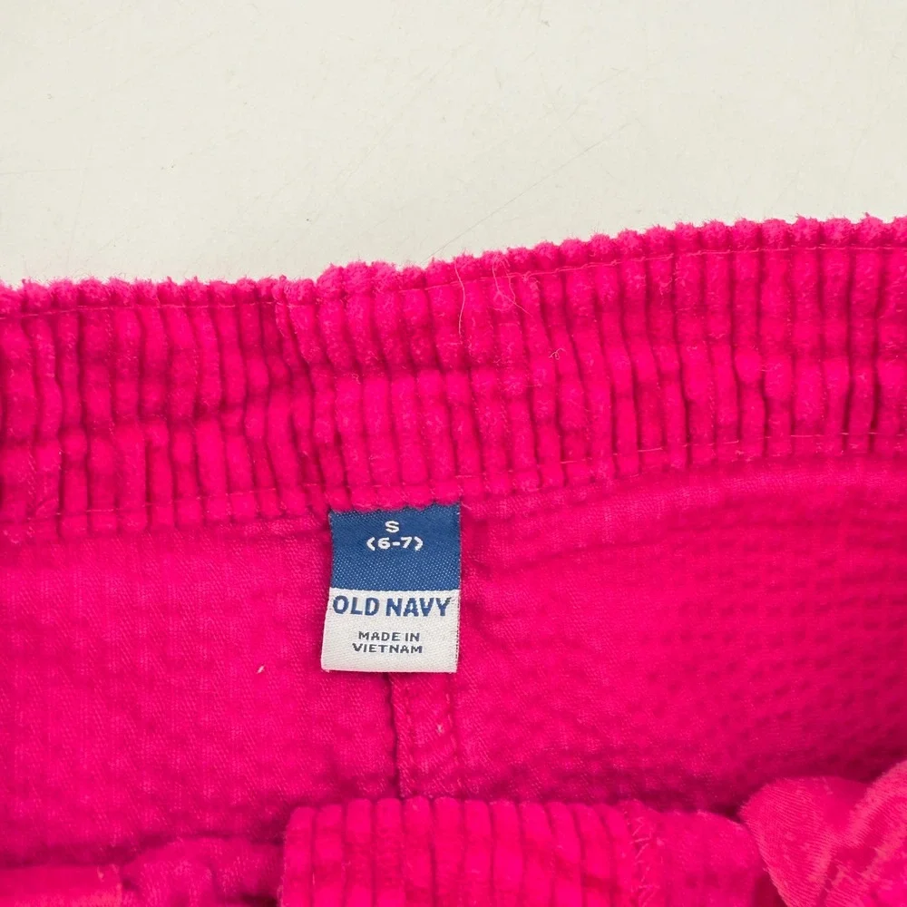 Old‎ Navy Girls Corduroy Skirt Pink Button Front Pockets Size S (6-7)